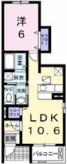 アトリュームＢ 1LDKの間取り