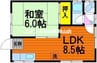 中井コーポＢ 1LDKの間取り