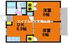 グリーンハイツ藤 2DKの間取り