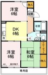 雨あがりの虹　Ａ棟 3DKの間取り