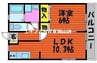 ハイムラフォーレ 1LDKの間取り