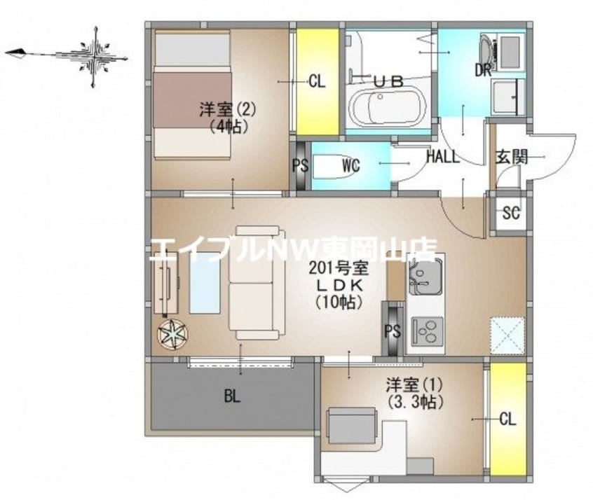 間取図 REGALEST 東岡山