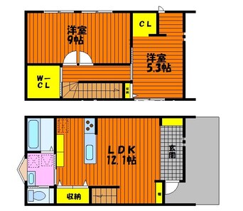 間取図 中区関戸建　北棟