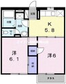グリンピア古都Ａ 2Kの間取り