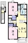 ラフォーレ　Ⅰ 2LDKの間取り