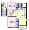 プレステージ花ずいＣ 2LDKの間取り