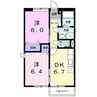 ドリームバレー 2DKの間取り
