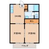 コンセール三笠 2DKの間取り