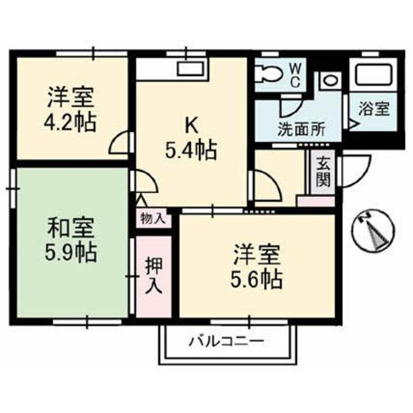 間取図 カーサ横山