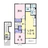 カーサフィオーレ　Ｔｗｏ 2LDKの間取り