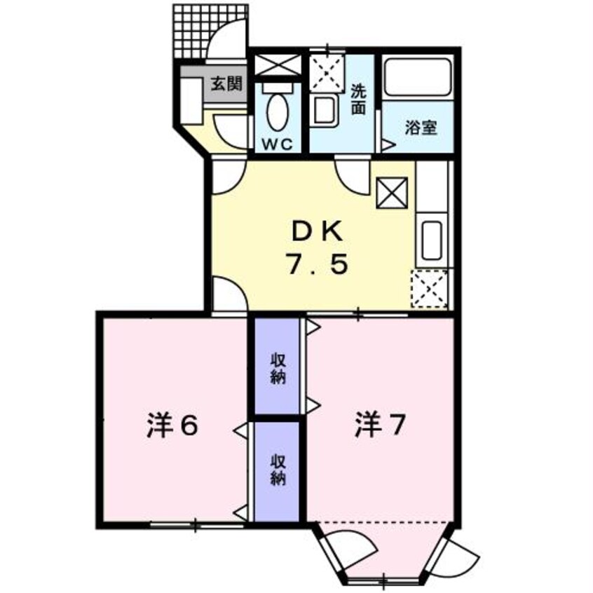 間取図 ドミールクガ　B棟