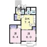 ニューハーバーライト 2DKの間取り