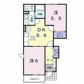 間取図 フレーズ・アンソレイエA