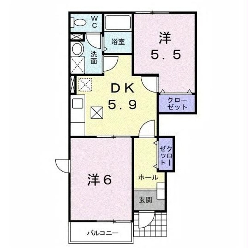 間取図 フレーズ・アンソレイエA