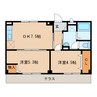 グレイス21 2DKの間取り