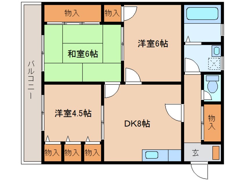 間取図 N麻里布