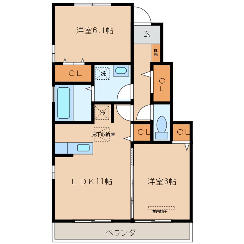 間取図 シャルマン志野B棟