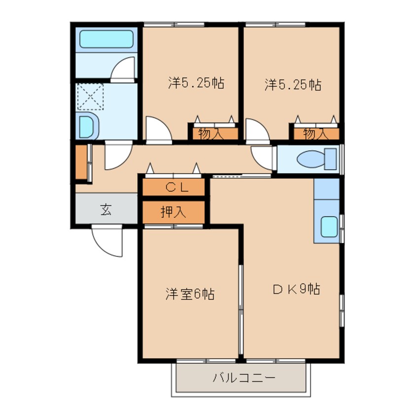 間取図 ハーモニーハイツＢ棟