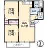 プランタン　A棟 2LDKの間取り