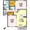 アルブルビラージュ新岩国 2LDKの間取り