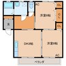 レジオンドヌール南栄大竹 2DKの間取り