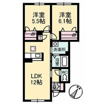 間取図 メゾネット　ジャルダン　ヴェールA棟