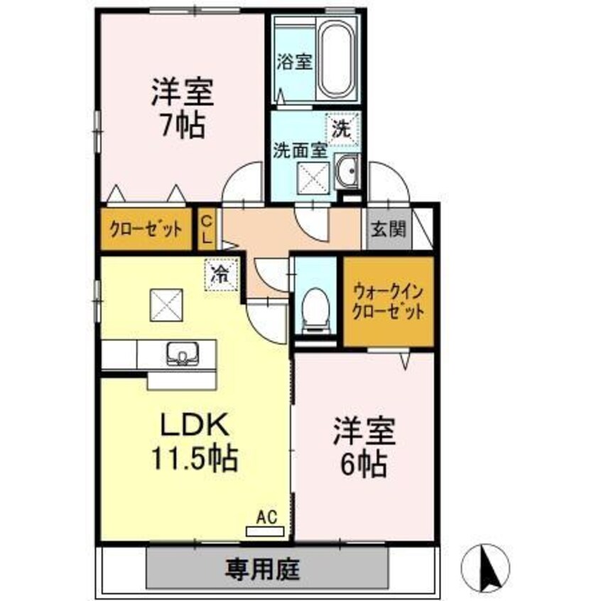 間取図 リビングタウン岩国　Ｇ棟