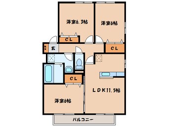 間取図 リビングタウン岩国　Ｃ棟