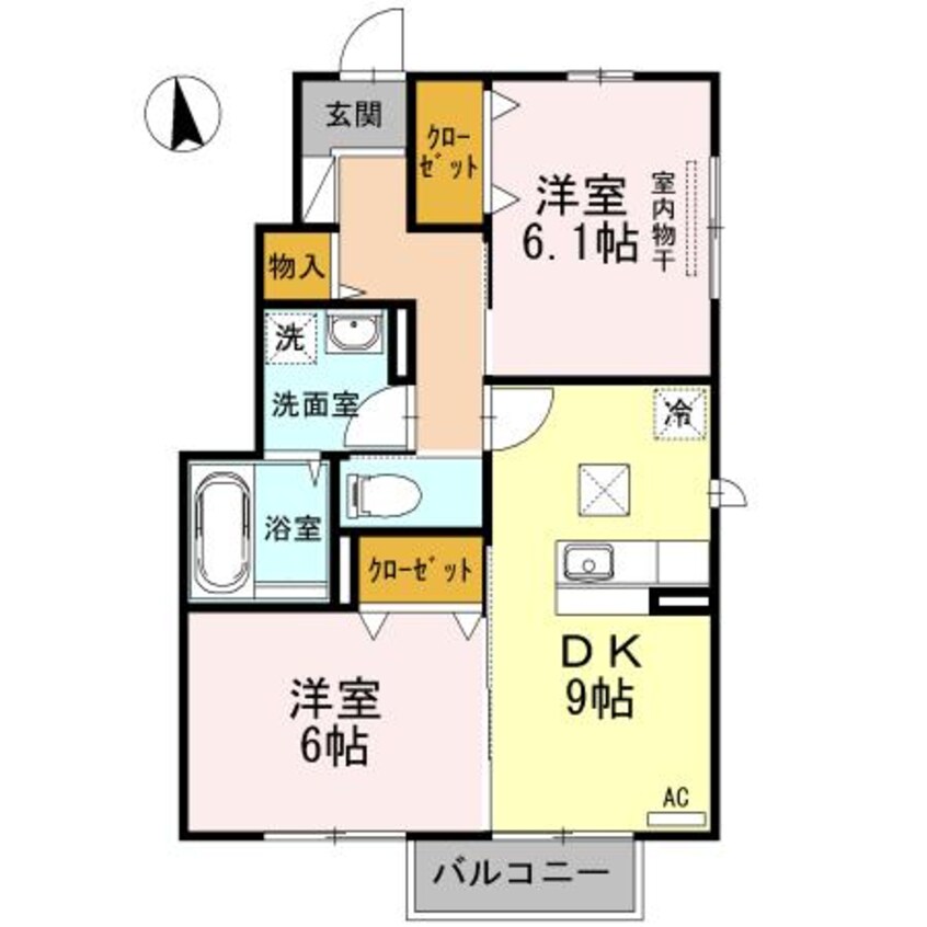 間取図 Ｄ-ｒｏｏｍ桜　Ｂ棟