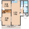ソフィア壱番館 2LDKの間取り