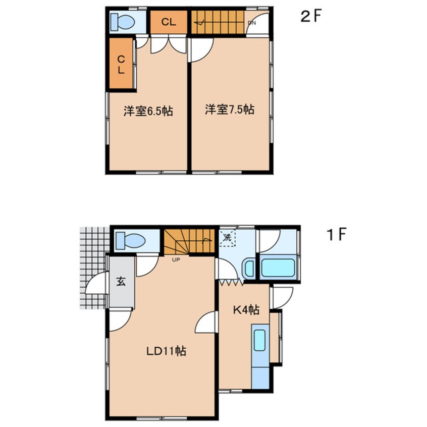 間取図 廣津様貸家