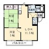 ヴィラシーン 2LDKの間取り