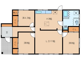 間取図 廣本様貸家(旭町2)