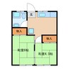 YMハイツ 2DKの間取り