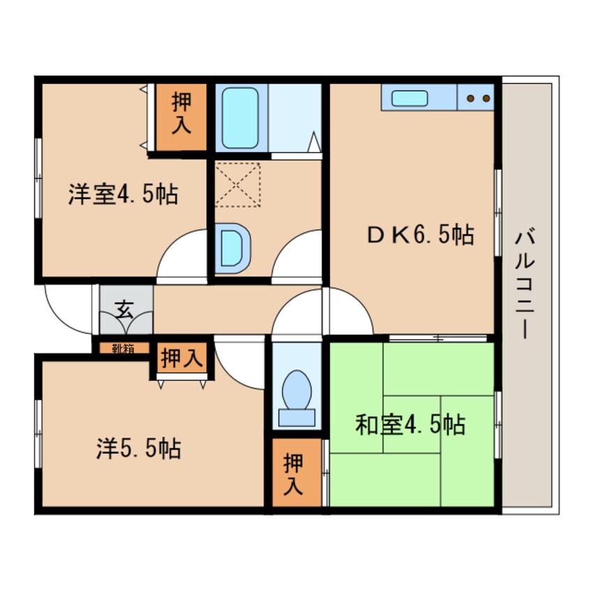 間取図 グリーンヴィレッジ和木