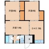 宇佐川ハイツ 3DKの間取り