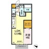 D-roomフルーレ 1LDKの間取り