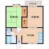 muutos南花岡3 2DKの間取り