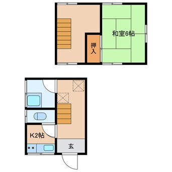 間取図 白木様貸家　左