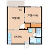 コーポサニーサイド 2DKの間取り