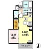 D-room若宮 1LDKの間取り