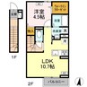 D-room若宮 1LDKの間取り