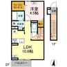 D-room若宮 1LDKの間取り