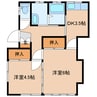 梅本様貸家 2DKの間取り