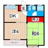 小川ハイツ 2DKの間取り