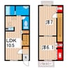 メゾングラシアＢ棟 2LDKの間取り