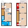 メゾングラシアＢ棟 2LDKの間取り