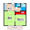 ハイツ大野 2Kの間取り