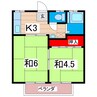 ハイツ大野 2Kの間取り