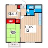 ルピナスハイツ 2LDKの間取り